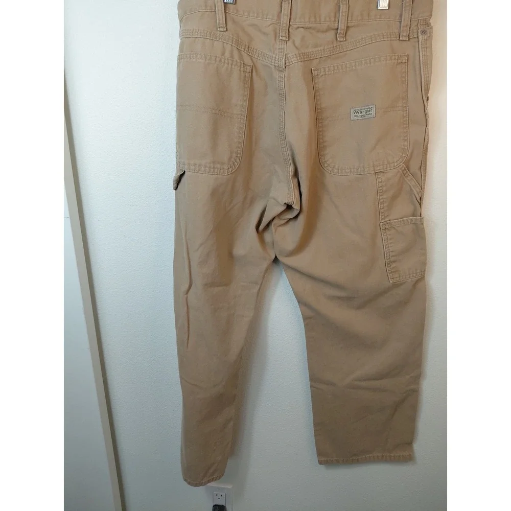 Wrangler Authentic Issue Mens 34x30 Carpenter Brown Jeans Pants 94LSWAO Canvas